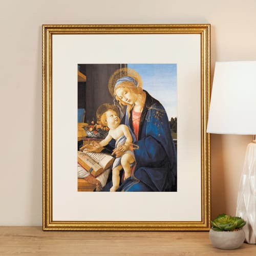 The Virgin and Child (Madonna of the Book) Framed Print