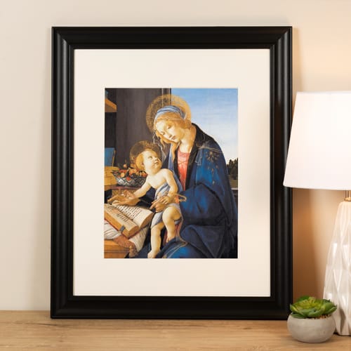 The Virgin and Child (Madonna of the Book) Framed Print