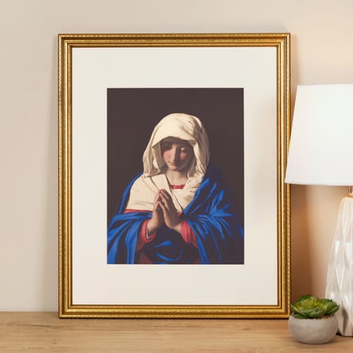 The Virgin in Prayer Framed Print