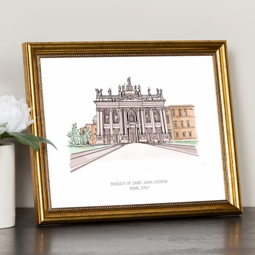 St. John Lateran Ink &amp; Watercolor Framed Prints