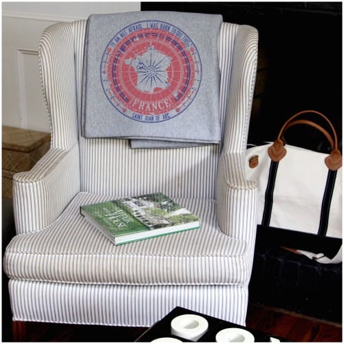 Joan of Arc Passport Stamp Sweatshirt Blanket