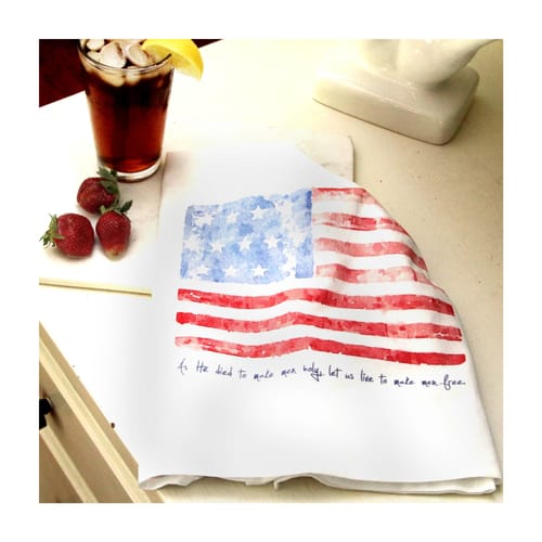 Battle Hymn American Flag Flour Sack Dish Towel