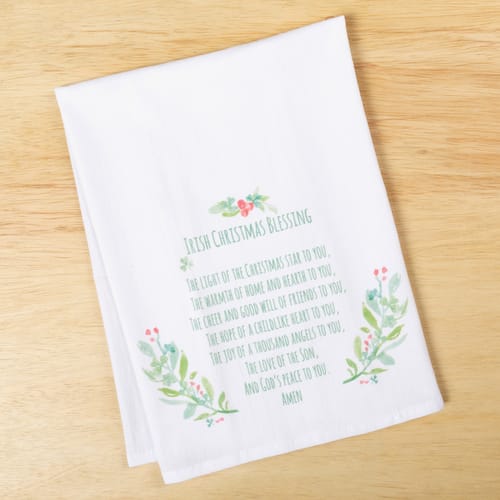 Irish Christmas Blessing Flour Sack Dish Towel