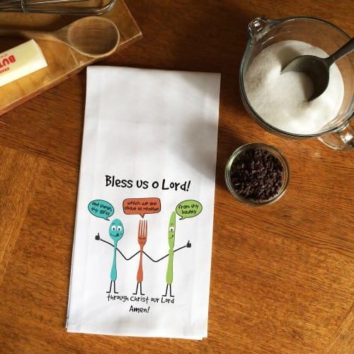 Child's Bless Us O Lord Dish Towel