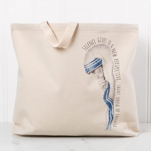 Mother Teresa &quot;Silence&quot; Canvas Tote