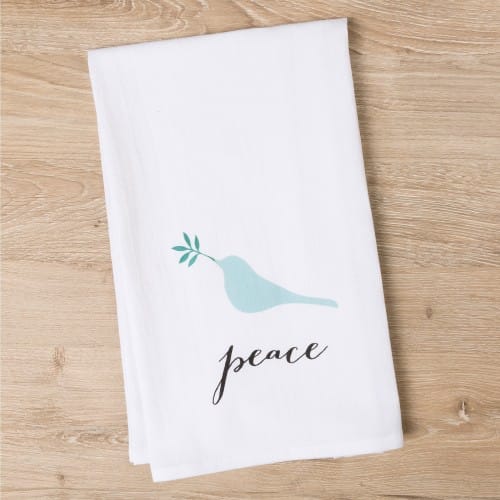 God Notes Peace Flour Sack Dish Towel