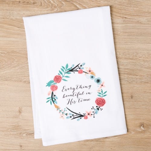 God Notes Time Flour Sack Dish Towel