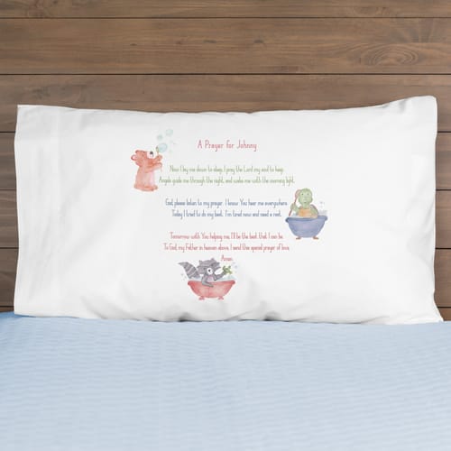 Personalized Good Night Prayer Boy Pillowcase