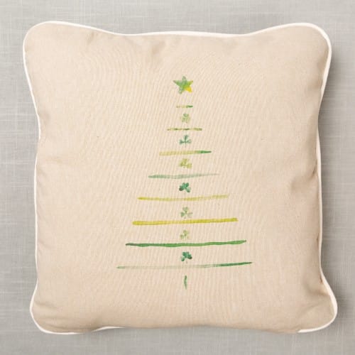 Irish Shamrock Christmas Tree Pillow