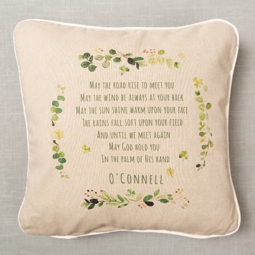 Personalized Irish Blessing Pillow