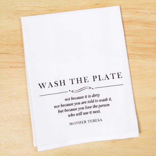 Mother Teresa Wash the Plate Dish Towel