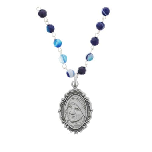 Saint Teresa of Calcutta Agate Necklace