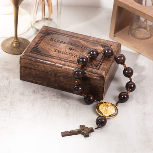 Personalized St. Benedict Rosary Home Blessing Set