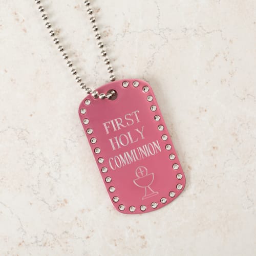 Personalized FC Pink Dog Tag Necklace