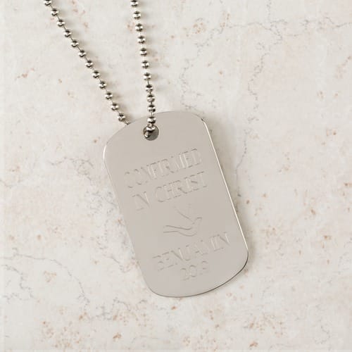 Personalized Confirmation Dog Tag Necklace