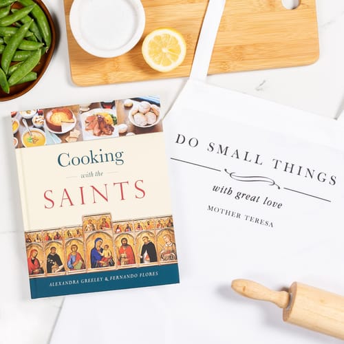 Cooking With The Saints Cookbook &amp; Mother Teresa Do Small Things Apron...