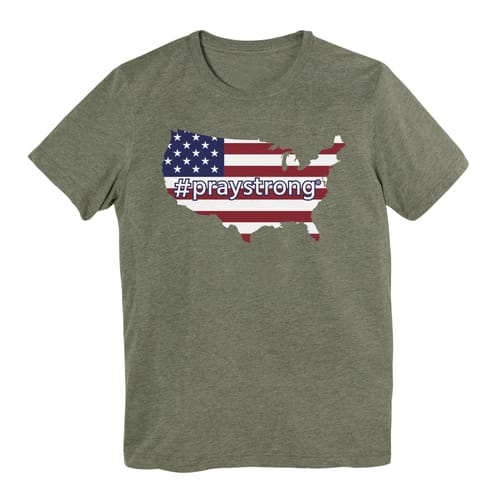 #PrayStrong USA Flag Short Sleeve T-Shirt
