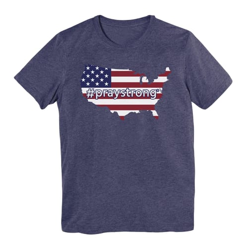 #PrayStrong USA Flag Short Sleeve T-Shirt