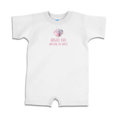 Personalized Girl's Baptized in Christ Romper