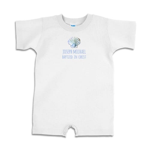 Personalized Boy's Baptized in Christ Romper