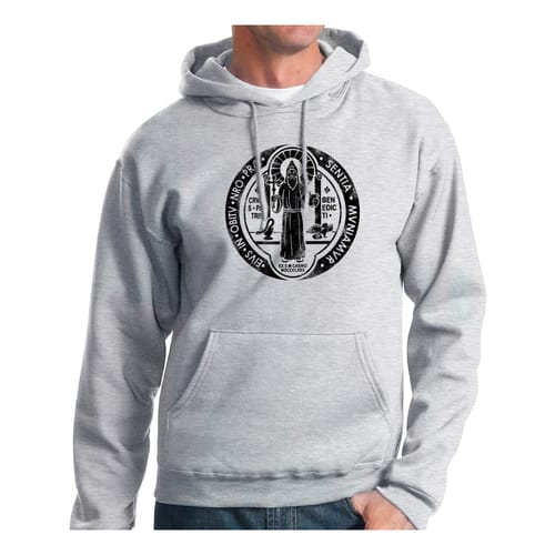 St. Benedict Grey Hooded Sweatshirt