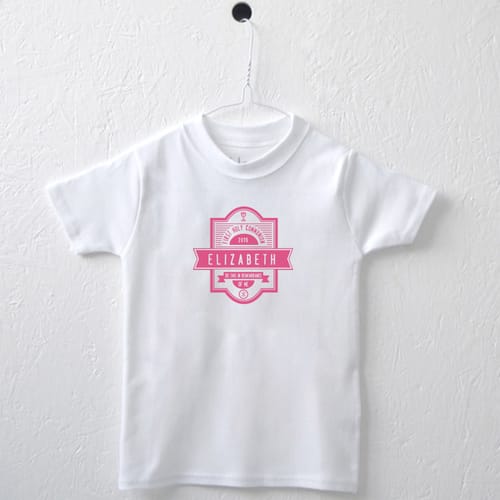 Personalized First Communion Tee - White with Pink