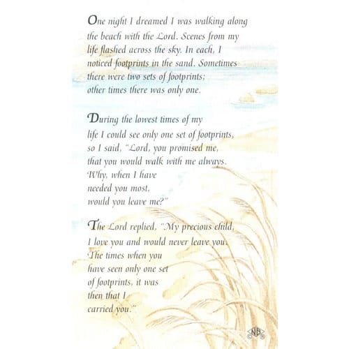 Footprints Prayer Printable Pdf