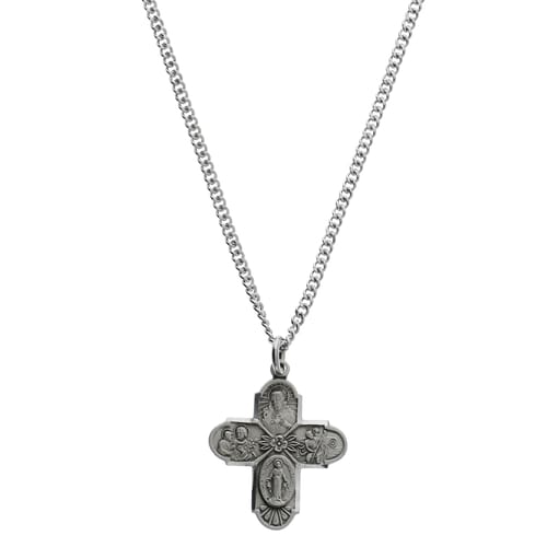 Four-Way Medal - Sterling Silver - 20 inch chain | The Catholic Company