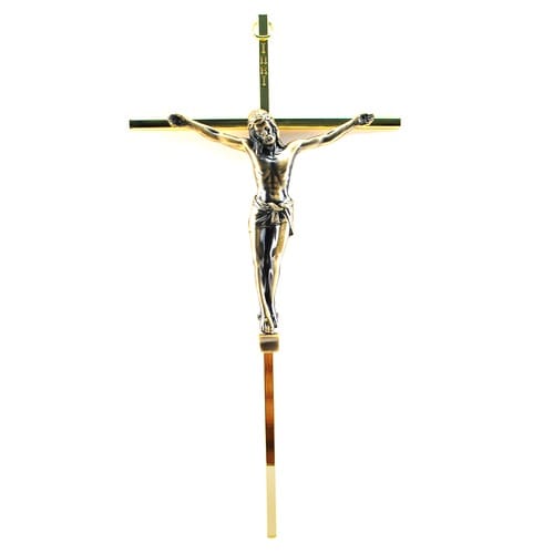 Gold Crucifix W  Bronze Corpus - 8 Inch 