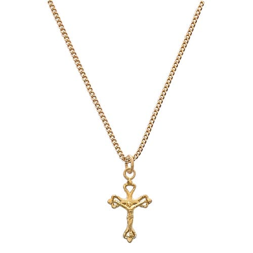 Gold on Sterling Crucifix Baby Chain | The Catholic Company