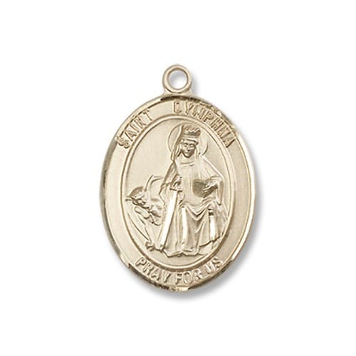 Gold St. Dymphna Medal - 14KT | The Catholic Company