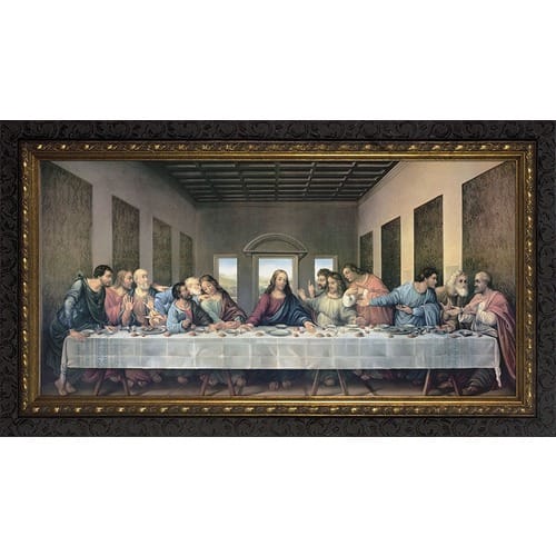 Last Supper Redone w/ Dark Ornate Frame | The Catholic Company