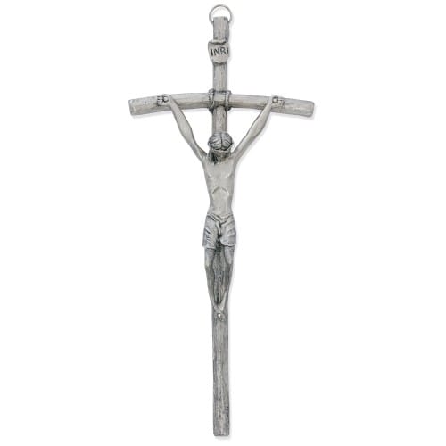 Metal Papal Crucifix - 10 inch | The Catholic Company