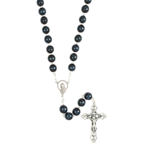 Navy Blue Wood Bead Rosary | The Catholic Company