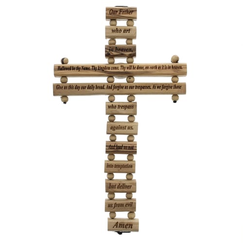 Download Olive Wood Our Father Cross | The Catholic Company