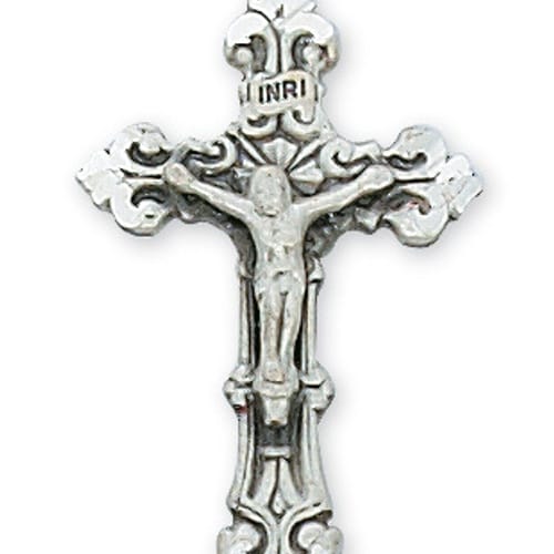Ornate Sterling Silver Crucifix on 18 inch chain | The Catholic Company