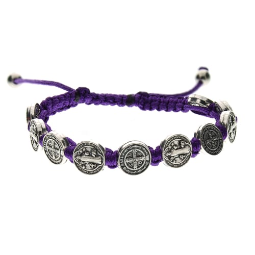 Purple St Benedict Woven Bracelet The Catholic Company Purple St Benedict Woven Bracelet
