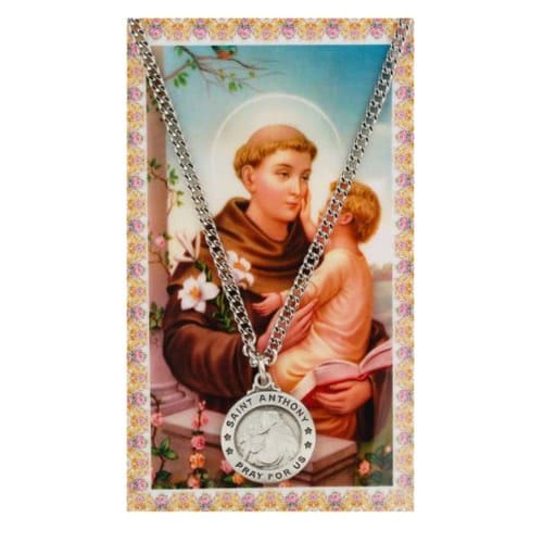 St. Anthony Patron Saint Prayer Card w/ Medal | The Catholic Company