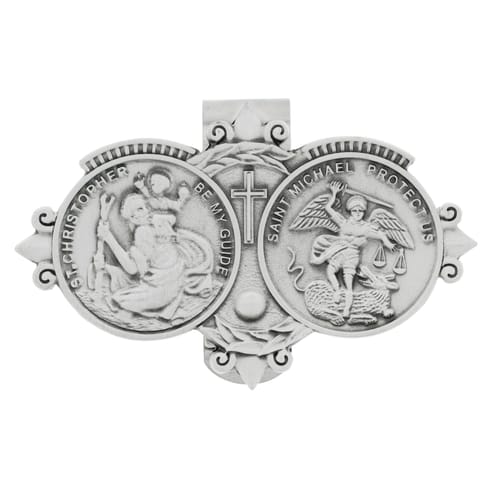 St. Christopher & St. Michael Auto Visor Clip The Catholic Company