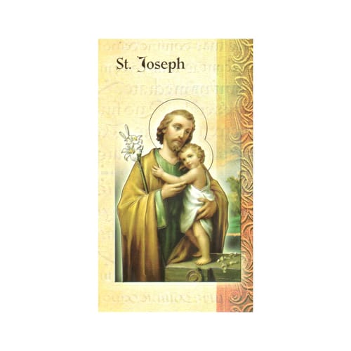 St Joseph Mini Lives Of The Saints Folded Prayer Card - 