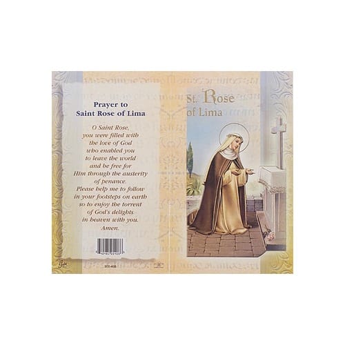 St. Rose of Lima Mini Lives of the Saints Folded Prayer Card The