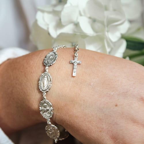 Sterling Silver Patron Saint Bracelet The Catholic Company Sterling Silver Patron Saint Bracelet