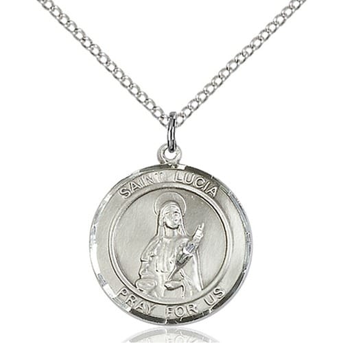 Sterling Silver St. Lucia of Syracuse Pendant | The Catholic Company