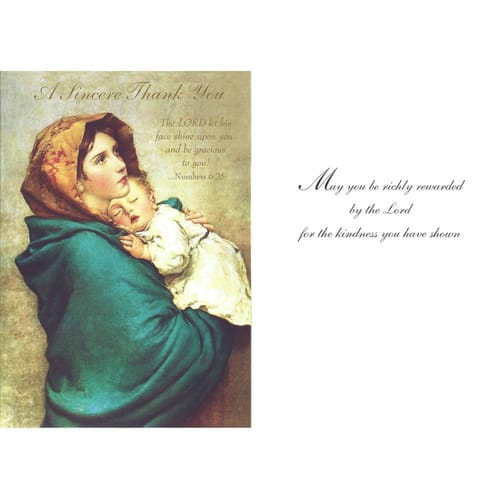 thank letter you greeting Madonna Company   The (pack 8) Thank Catholic Cards   You of