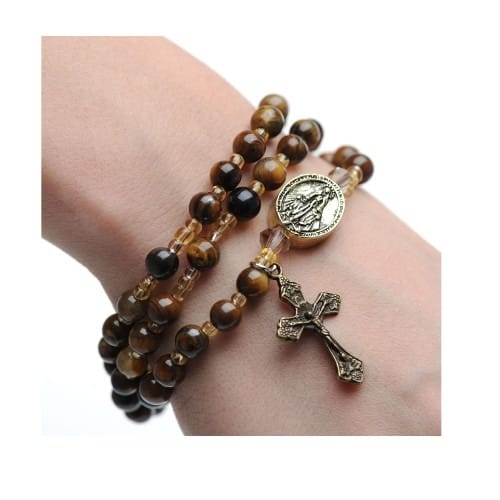 Tiger Eye Rosary Wrap Bracelet The Catholic Company Tiger Eye Rosary Wrap Bracelet