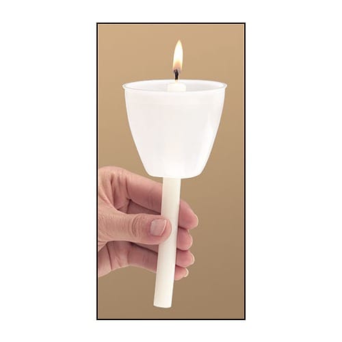 Torch Light Shield with Candles 50 pack The Catholic Company