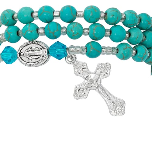 Turquoise Jasper Rosary Wrap Bracelet The Catholic Company Turquoise Jasper Rosary Wrap Bracelet