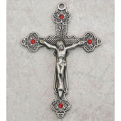 Sterling Silver Cross with Ruby Stones