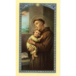 St. Anthony Laminated Prayer Card