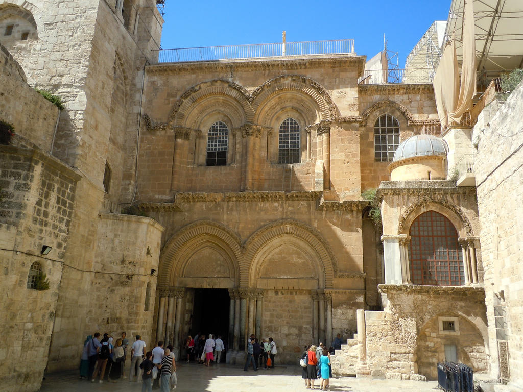 Entrance to the Church of the Holy Sepulcher, Jerusalem.